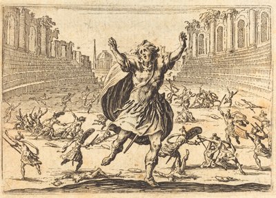 Schermutseling in een Romeins circus, c. 1622 door Jacques Callot