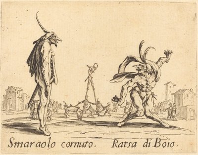 Smaralo Cornuto en Ratsa di Boio door Jacques Callot