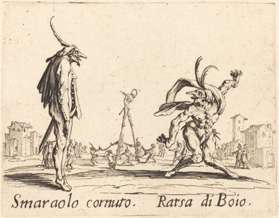 Smaralo Cornuto en Ratsa di Boio door Jacques Callot