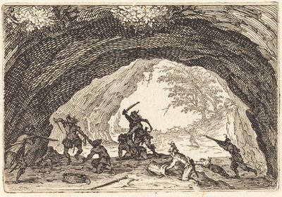 Soldaten die rovers aanvallen door Jacques Callot