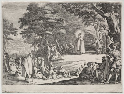 St. Amand predikt in een bos door Jacques Callot