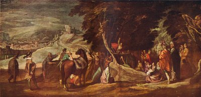 St. Johannes predikend in de wildernis, c1620-1635, 1924 door Jacques Callot