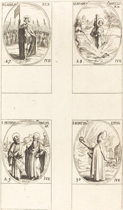 St. Ladislas; Sts. Potamiana en Marcella; Sts. Petrus en Paulus, Apostelen; St. Martial door Jacques Callot