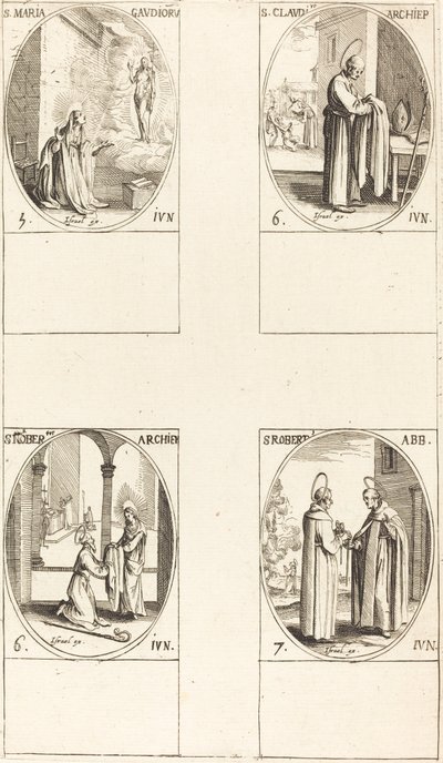 St. Maria Gaudioru; St. Cladius; St. Norbert; St. Robert door Jacques Callot
