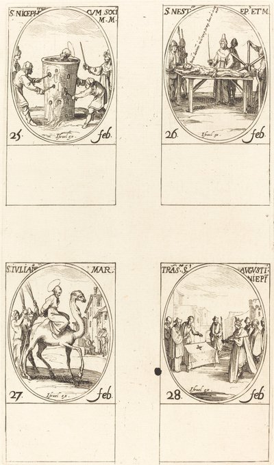 St. Nicephorus; St. Nestor; St. Julian; Vertaling van St. Augustinus door Jacques Callot