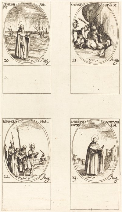 St. Philibert, Abt; St. Privatus; St. Symphorian; St. Philip door Jacques Callot
