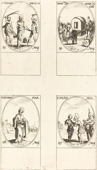 St. Urban; De Vertaling van St. Maria van Jacobus; St. Quadrat; St. Julius door Jacques Callot