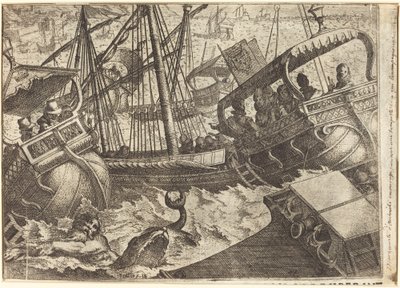 Storm voor de Kust van Barcelona [recto] door Jacques Callot