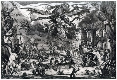Verleiding van St. Antonius, ca. 1615-1635, 1924 door Jacques Callot