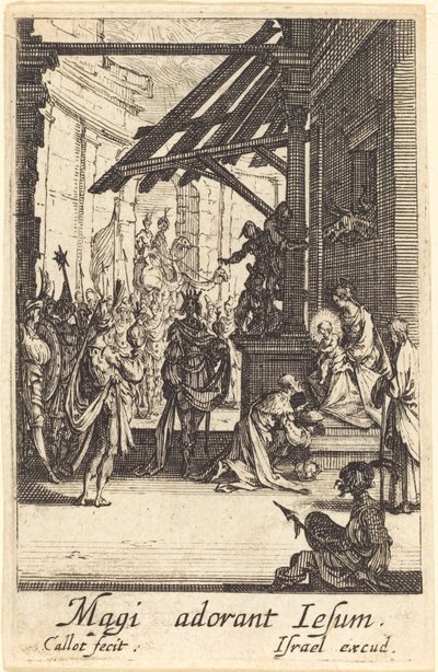 De aanbidding der wijzen, in of na 1630 door Jacques Callot