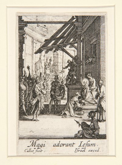 De Aanbidding der Wijzen, nr. 8 uit Het Leven van de Maagd door Jacques Callot