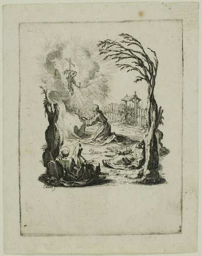 De lijdensweg in de tuin, uit De kleine passie door Jacques Callot