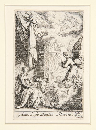 De Aankondiging, nr. 5 uit Het Leven van de Maagd door Jacques Callot