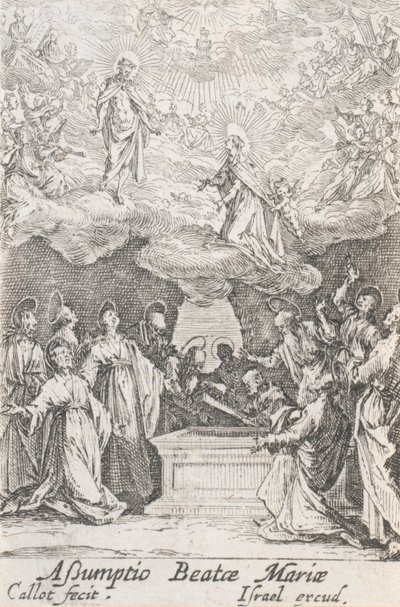 De tenhemelopneming van de Maagd, nr. 13 uit Het leven van de Maagd door Jacques Callot