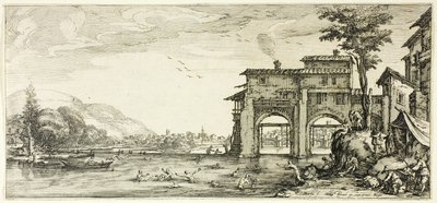 De Baders, uit Verschillende Scènes Ontworpen in Florence door Jacques Callot