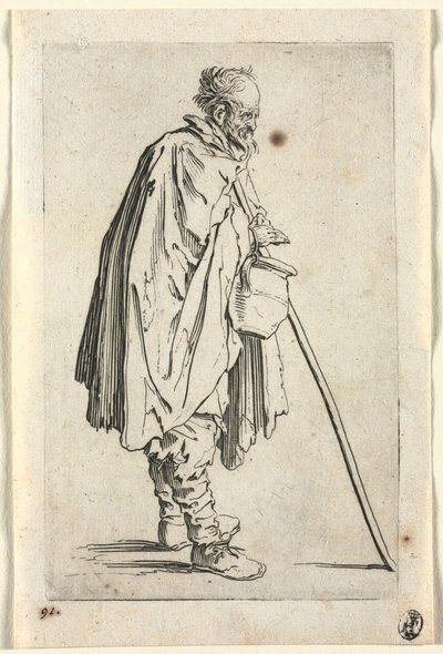 De bedelaars: Bedelaar met pot door Jacques Callot