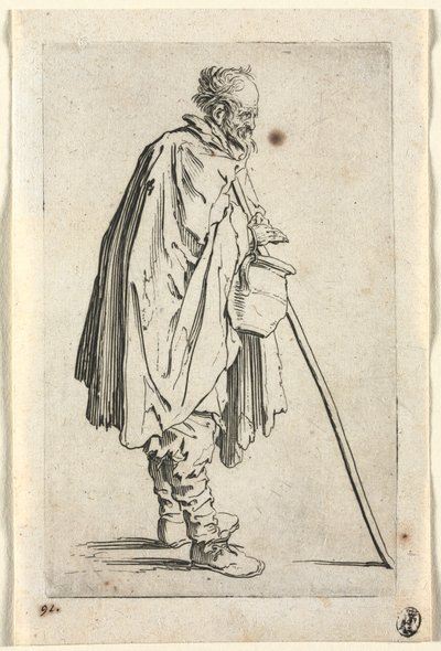 De bedelaars: Bedelaar met pot, ca. 1623 door Jacques Callot