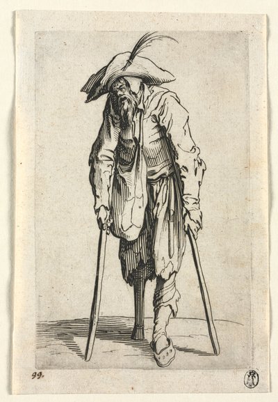 De bedelaars: Bedelaar met houten been door Jacques Callot