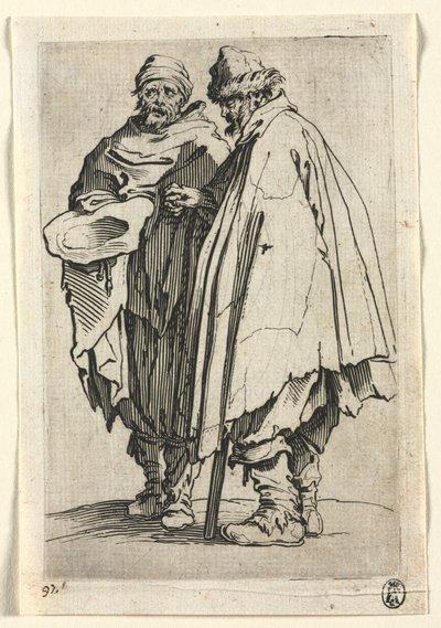De Bedelaars: De Blinde Man en Zijn Metgezel door Jacques Callot