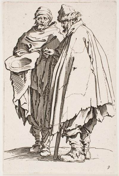 De blinde man en zijn metgezel, nr. 9 uit de serie De bedelaars door Jacques Callot