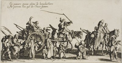 De Bohemiens marcheren: De achterhoede, uit De Bohemiens door Jacques Callot