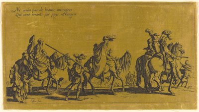 De Bohemiens marcheren: De voorhoede, waarschijnlijk 18e eeuw door Jacques Callot