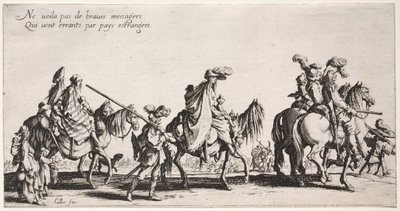 De Bohemiens: De Bohemiens marcheren: De voorhoede, c. 1621-1625 door Jacques Callot