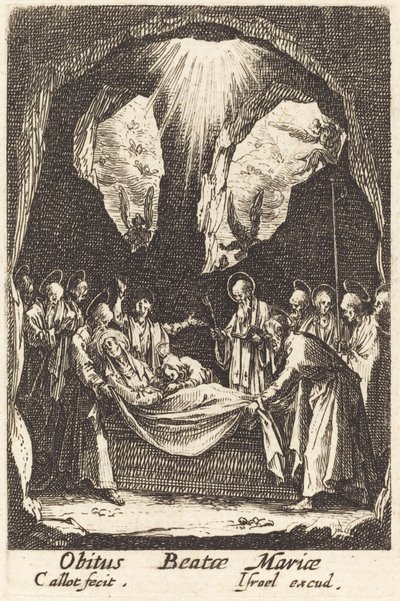 De begrafenis van de Maagd, in of na 1630 door Jacques Callot