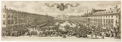De Carrière, of Rue Neuve, in Nancy (De Nieuwe Straat) door Jacques Callot