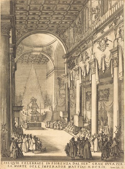 De Catafalque van Keizer Mathias, 1619 door Jacques Callot