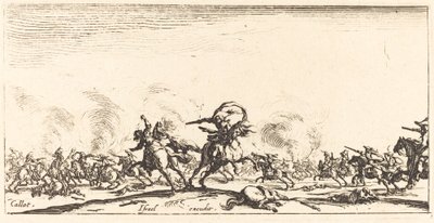 De Cavaleriegevecht met Pistolen door Jacques Callot
