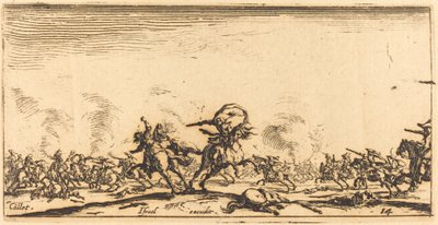 De cavaleriegevecht met pistolen door Jacques Callot