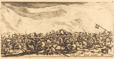 De cavaleriegevecht met zwaarden, ca. 1632-1634 door Jacques Callot