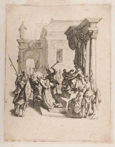 De Veroordeling, nr. 5 van 11 uit La Petite Passion door Jacques Callot