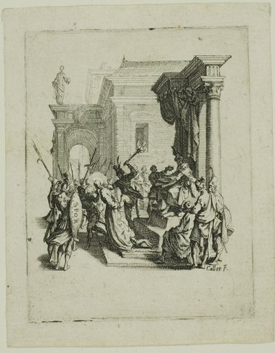 De veroordeling tot de dood, uit De kleine passie door Jacques Callot