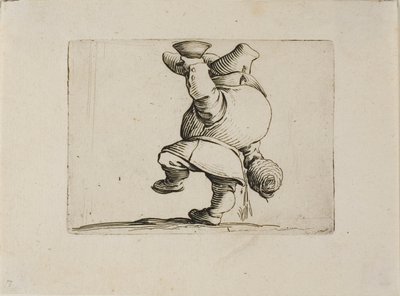 De Drinker van Achteren Gezien, uit Varie Figure Gobbi door Jacques Callot