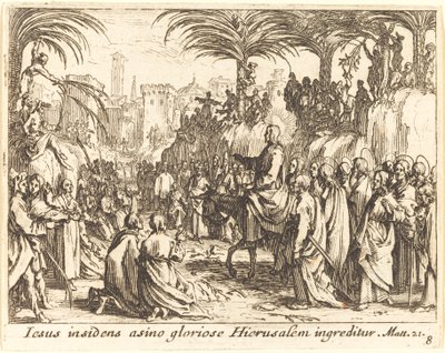 De Intocht in Jeruzalem door Jacques Callot