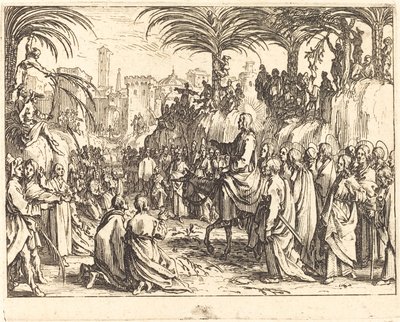 De intocht in Jeruzalem door Jacques Callot