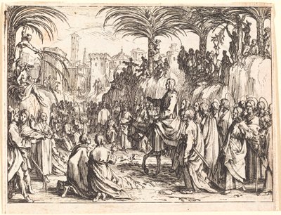De intocht in Jeruzalem door Jacques Callot