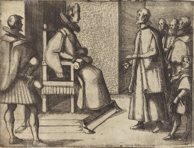 De Afgezant van Toscane bedankt de Koningin [verso] door Jacques Callot