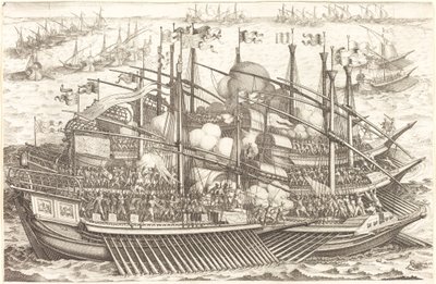 De eerste zeeslag door Jacques Callot