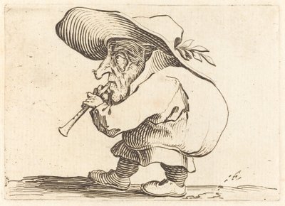 De flageoletspeler, ca. 1622 door Jacques Callot