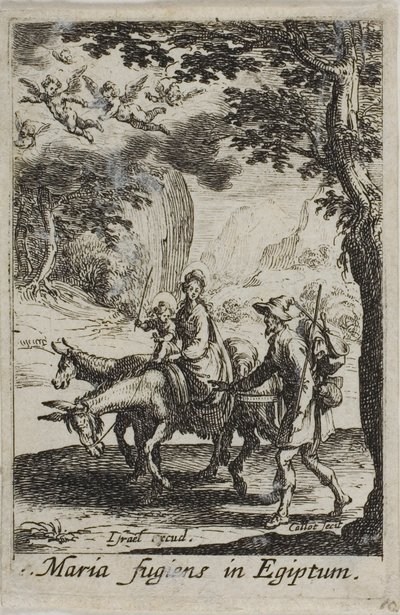 De Vlucht naar Egypte, uit Het leven van de Maagd door Jacques Callot