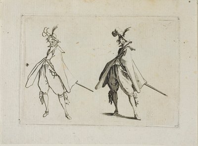 De Heer met een Grote Jas, Gezien van Voor, uit De Caprices door Jacques Callot