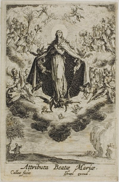 De verheerlijking van de Maagd, uit Het leven van de Maagd door Jacques Callot
