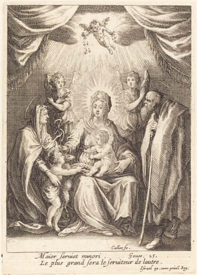 De Eerbetonen van de Heilige Johannes de Doper als Kind door Jacques Callot