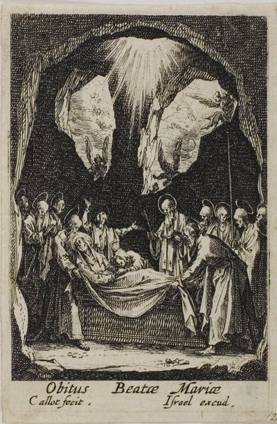 De begrafenis van de Maagd, uit Het leven van de Maagd door Jacques Callot