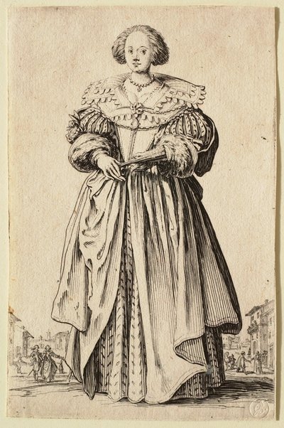 De dame met de waaier door Jacques Callot