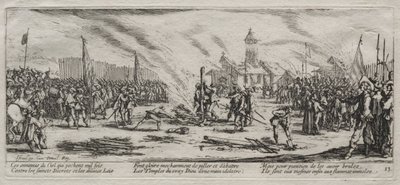 De Grote Ellende van de Oorlog: Verbranding op de Brandstapel door Jacques Callot