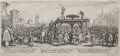 De grote ellende van de oorlog: executie op het rad, 1633 door Jacques Callot